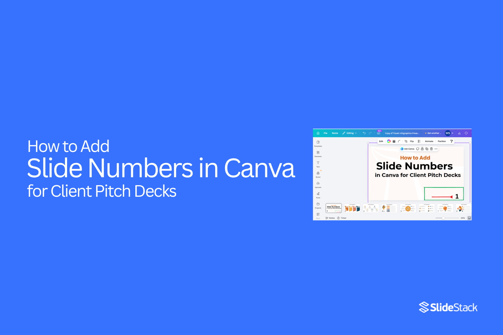 How to Add Slide Numbers in Canva for Client Pitch Decks