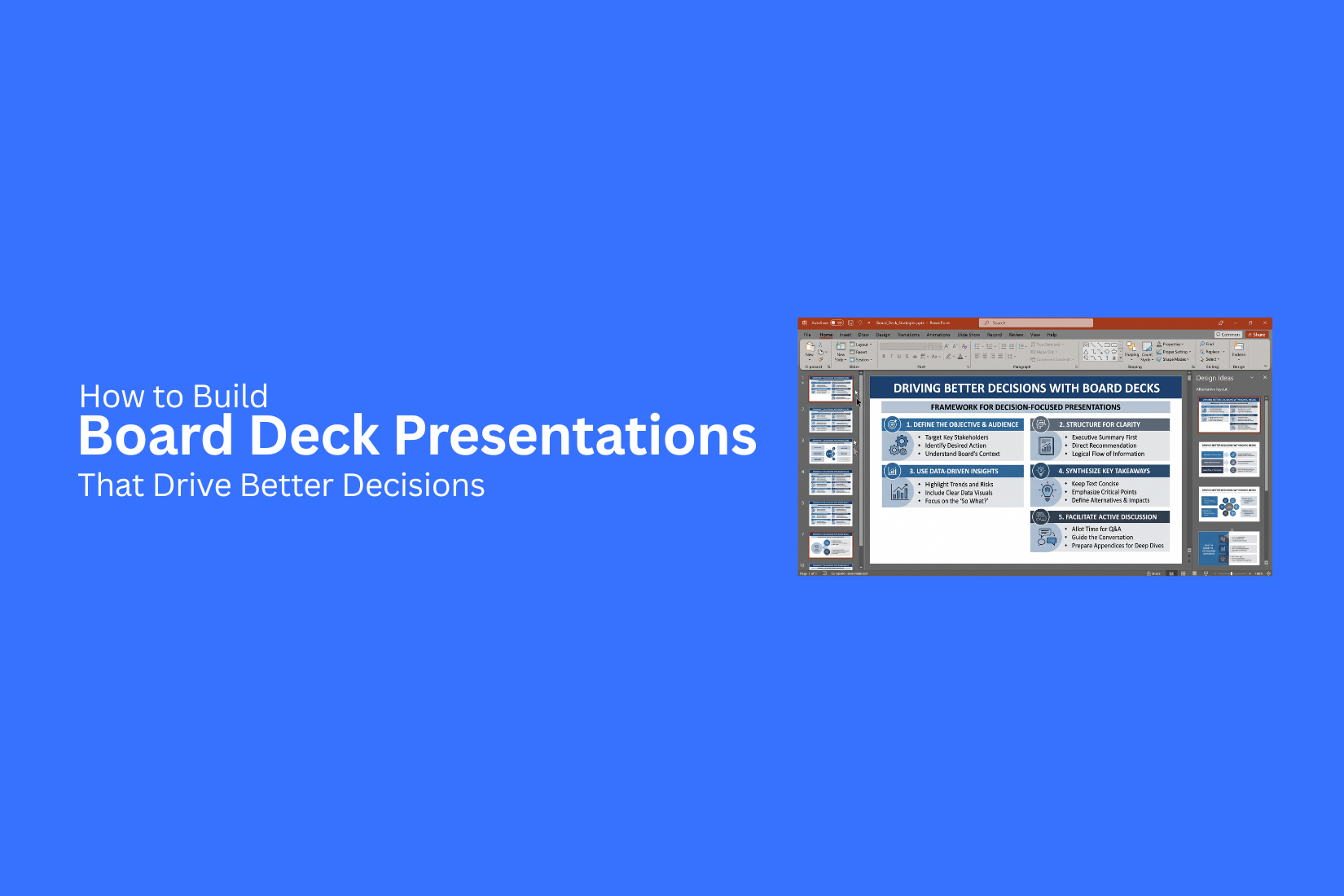 How to Build Board Deck Presentations That Drive Better Decisions 