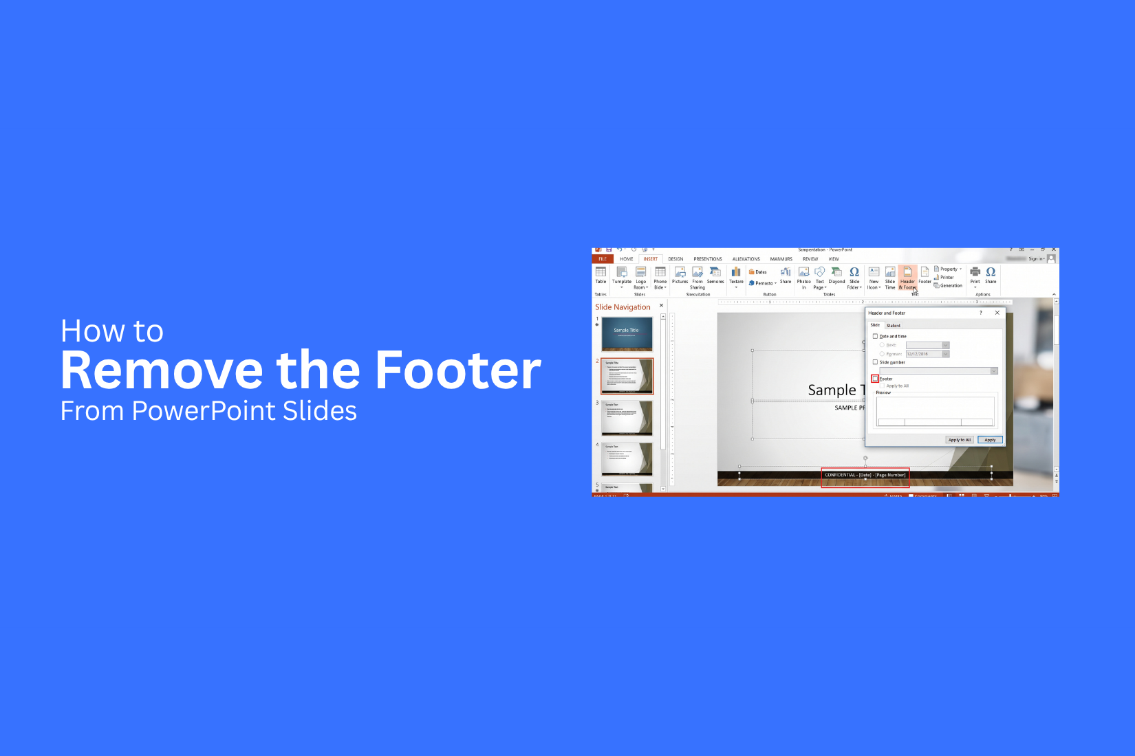 How to Remove the Footer From PowerPoint Slides 