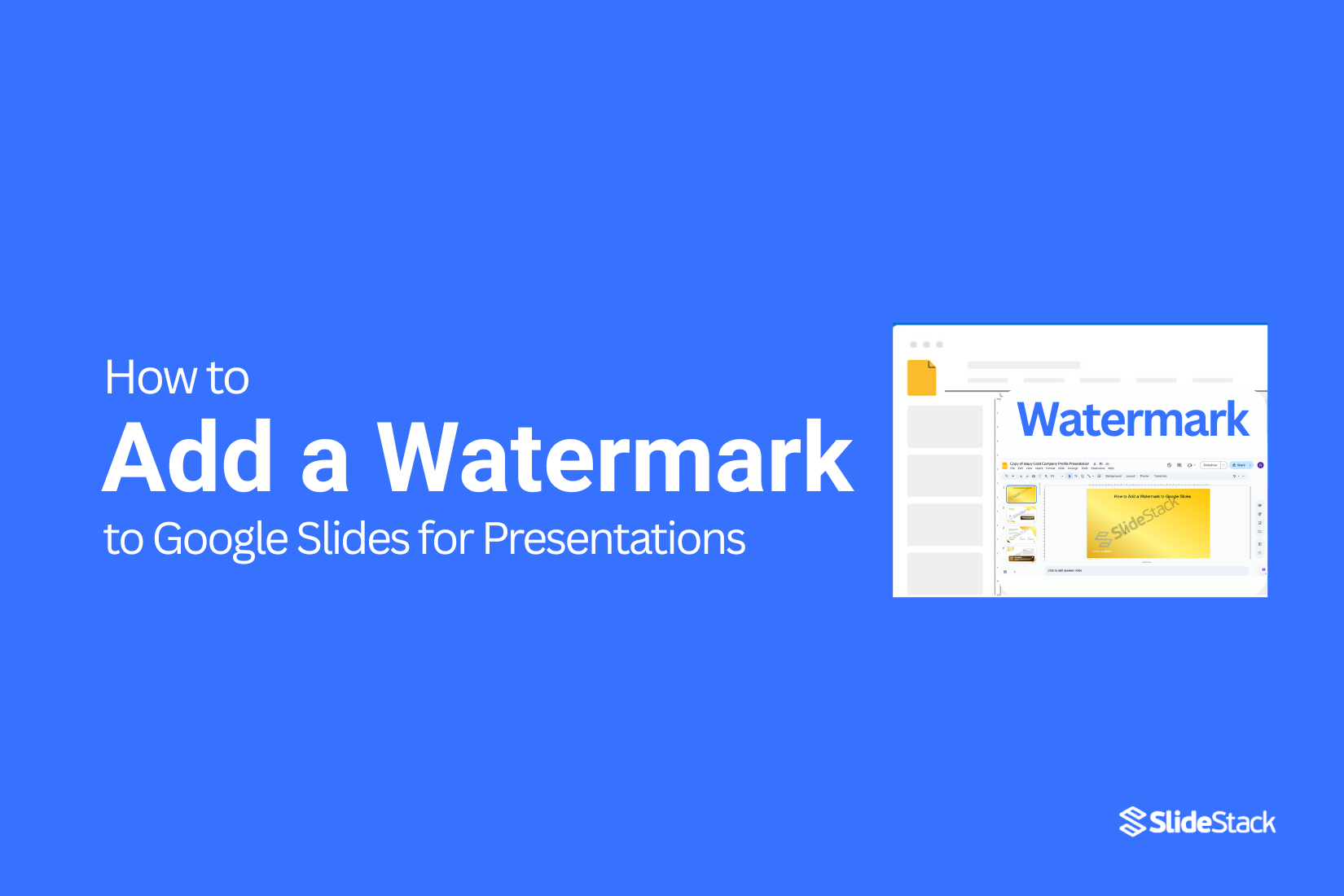How to Add a Watermark to Google Slides for Presentations