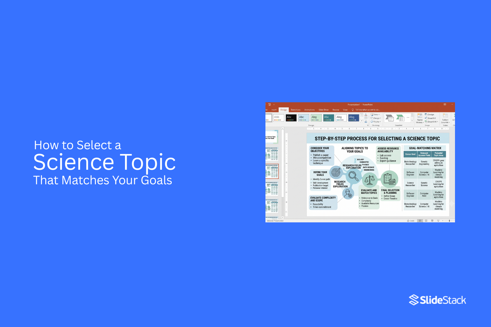 How to Select a Science Topic That Matches Your Goals