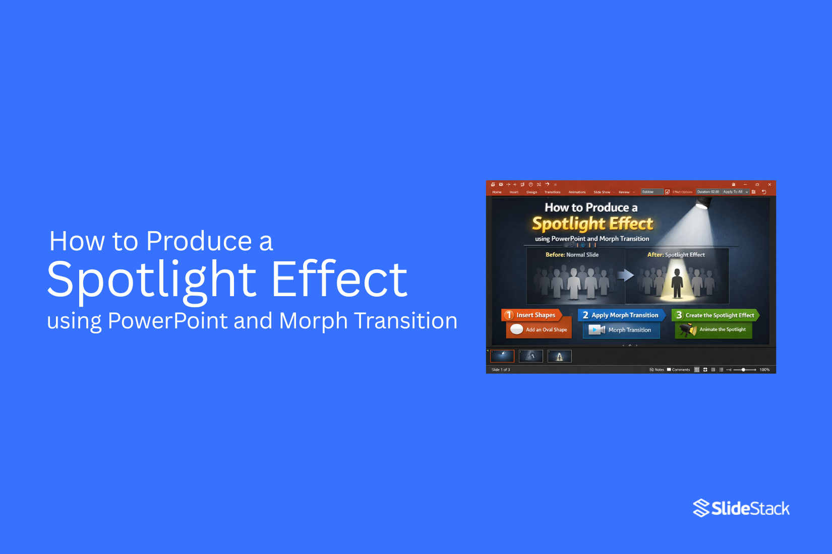 How to Produce a Spotlight Effect using PowerPoint and Morph Transition 