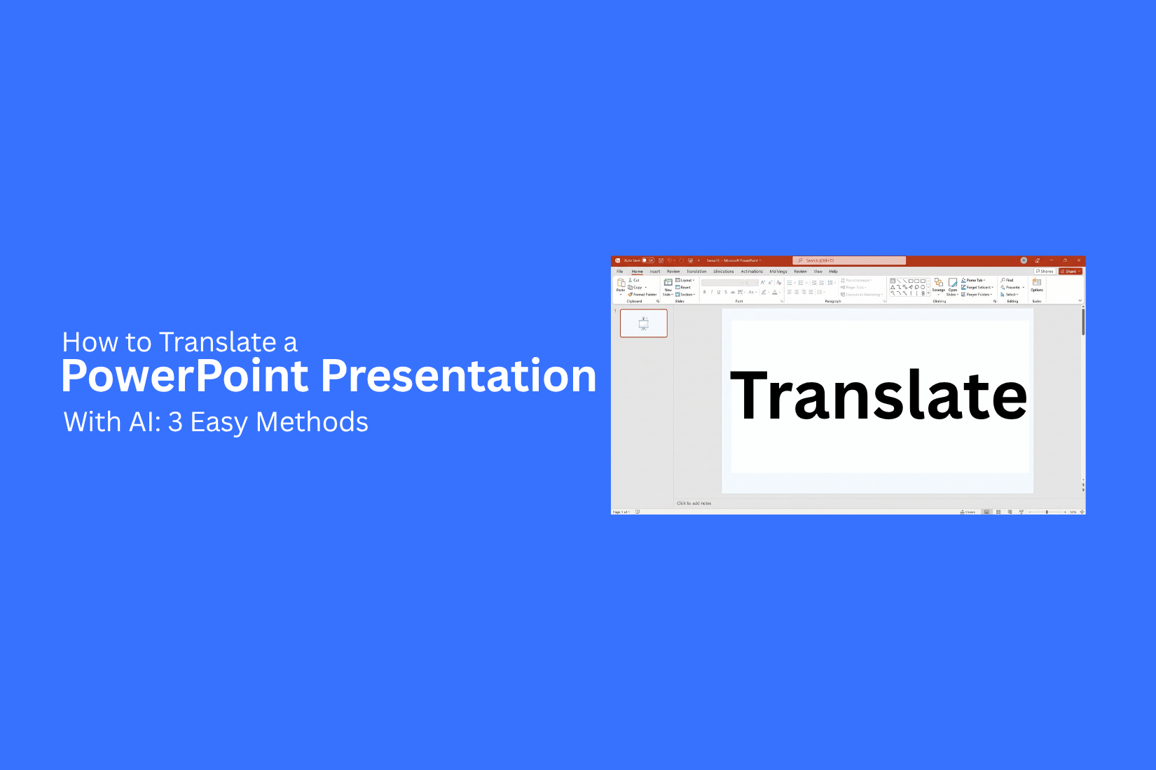 How to Translate a PowerPoint Presentation With AI: 3 Easy Methods 