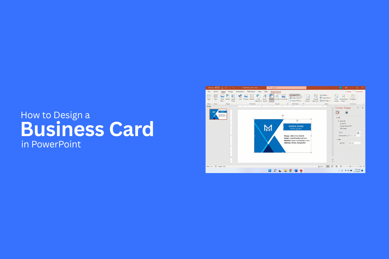 How to Design a Business Card in PowerPoint 