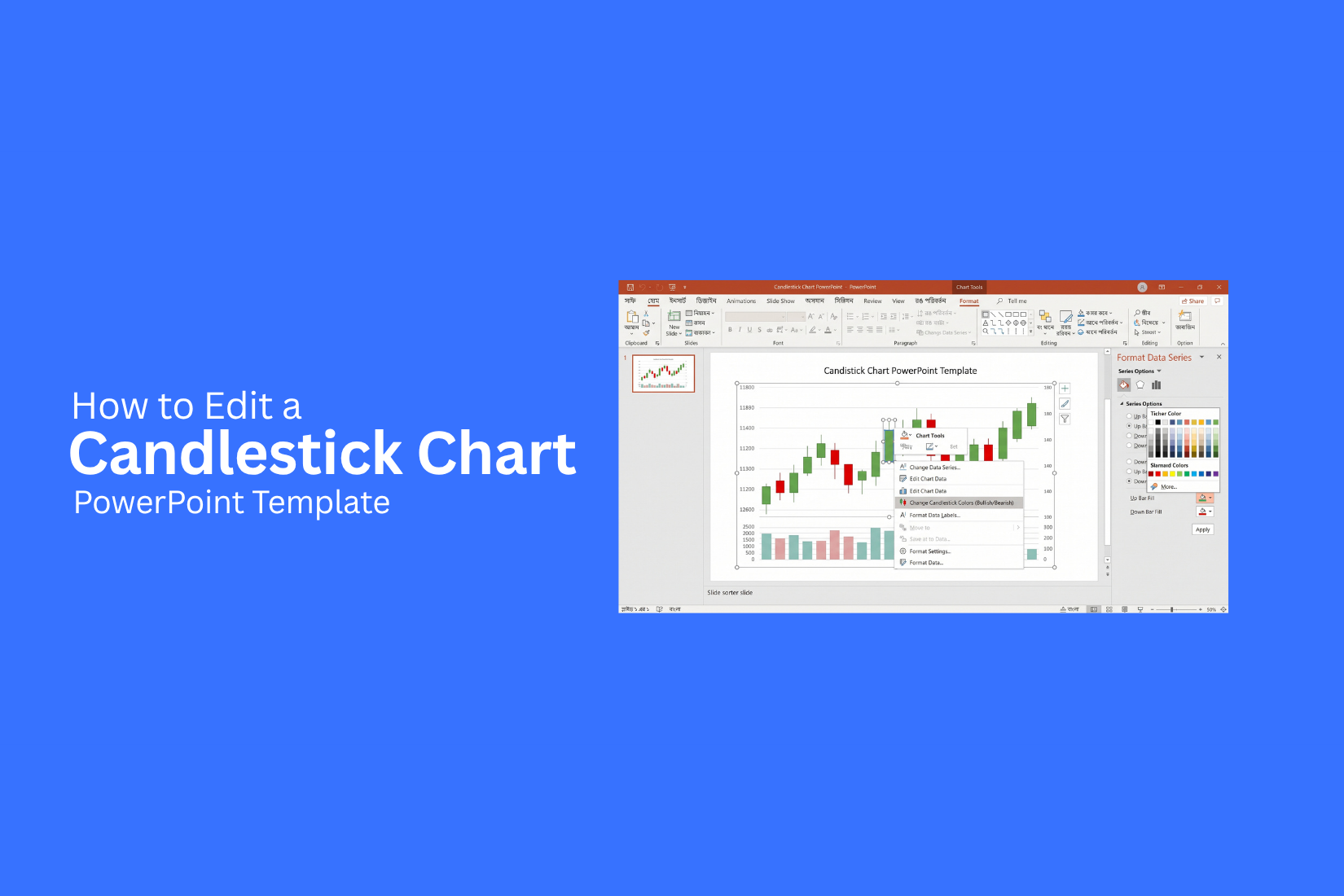 How to Edit a Candlestick Chart PowerPoint Template 