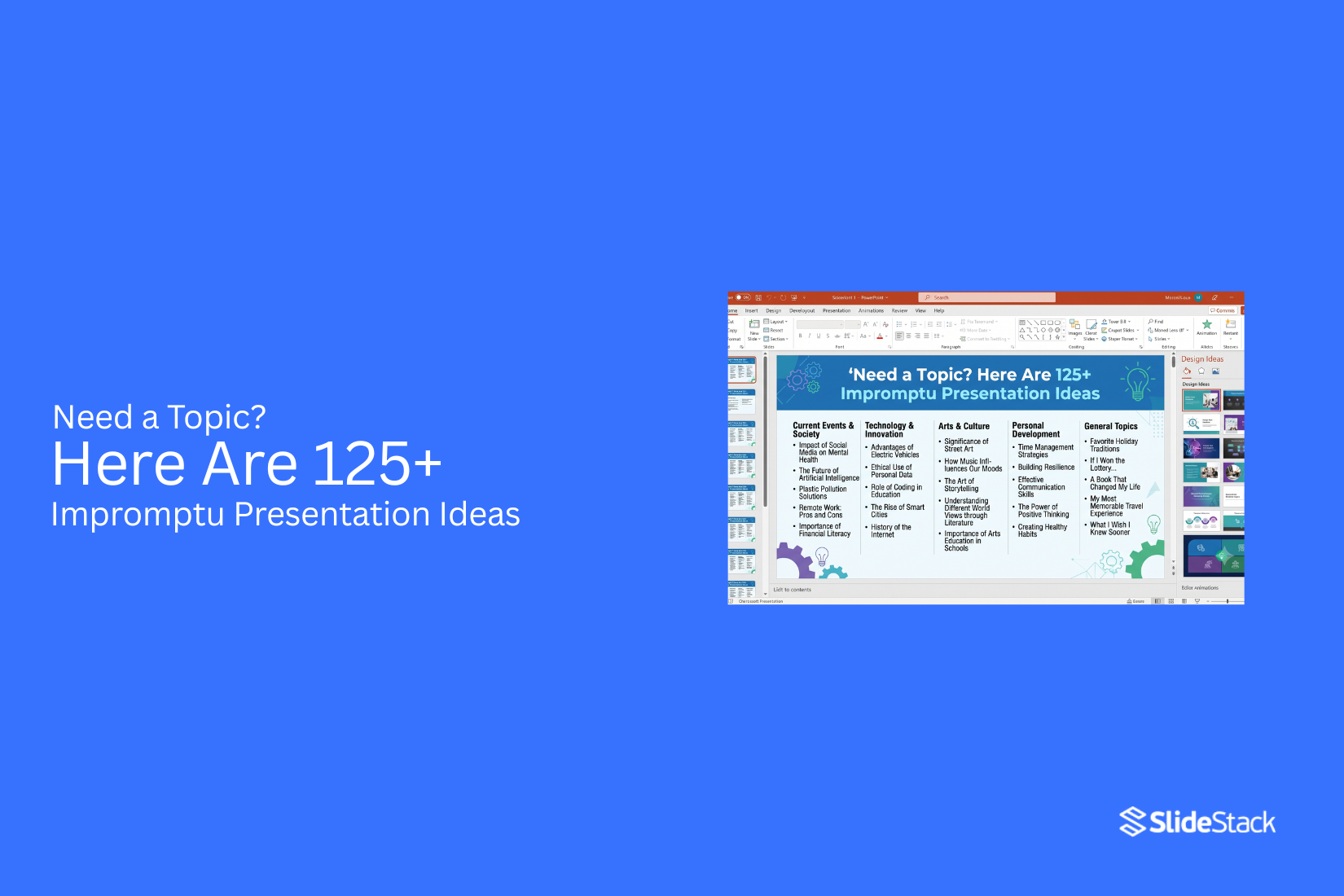 Need a Topic? Here Are 125+ Impromptu Presentation Ideas