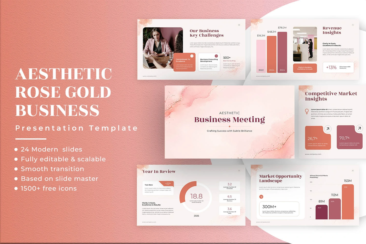 Aesthetic Rose Gold Business Meeting Presentation