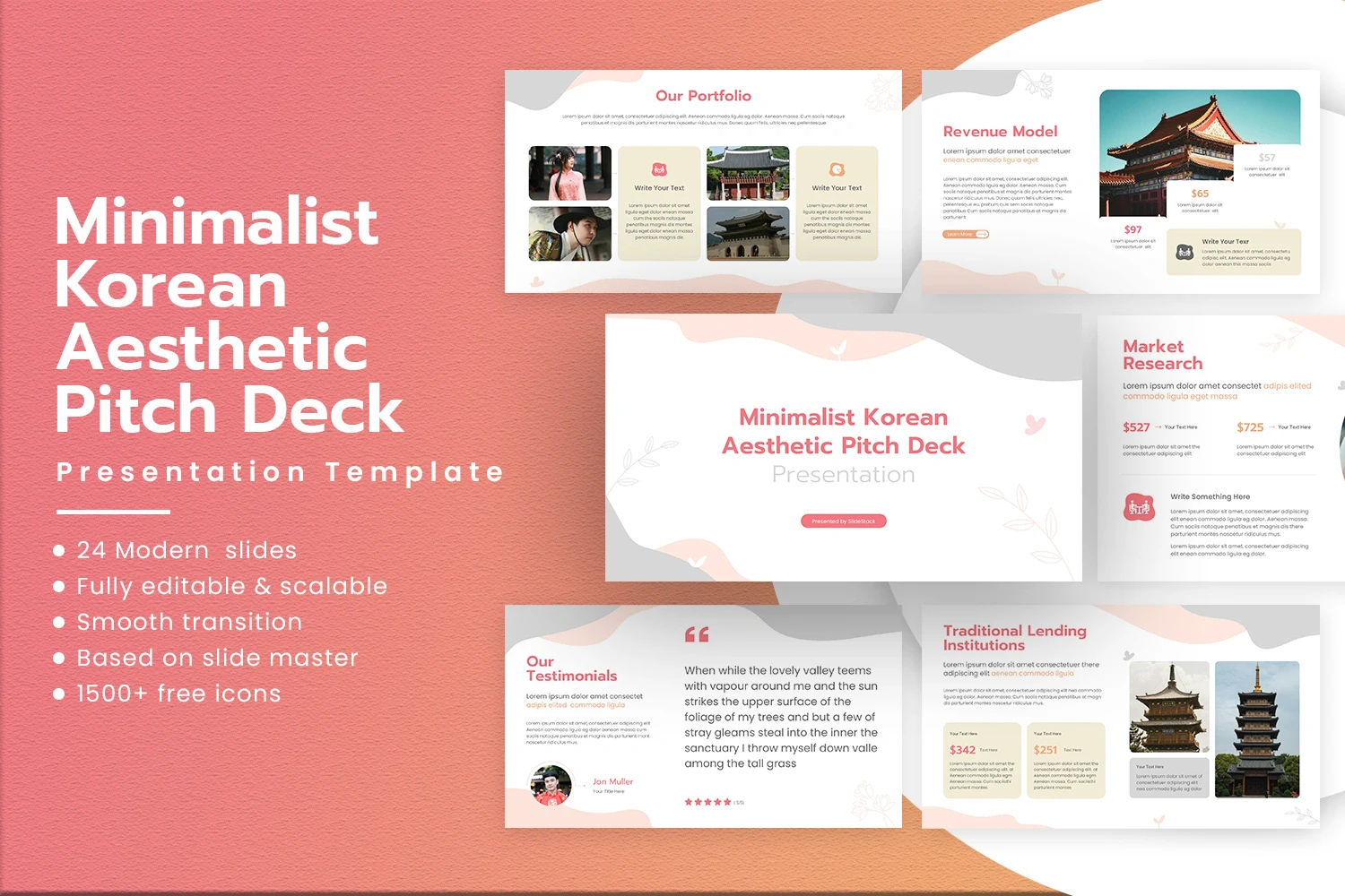 Minimalist Korean Aesthetic Pitch Deck Presentation