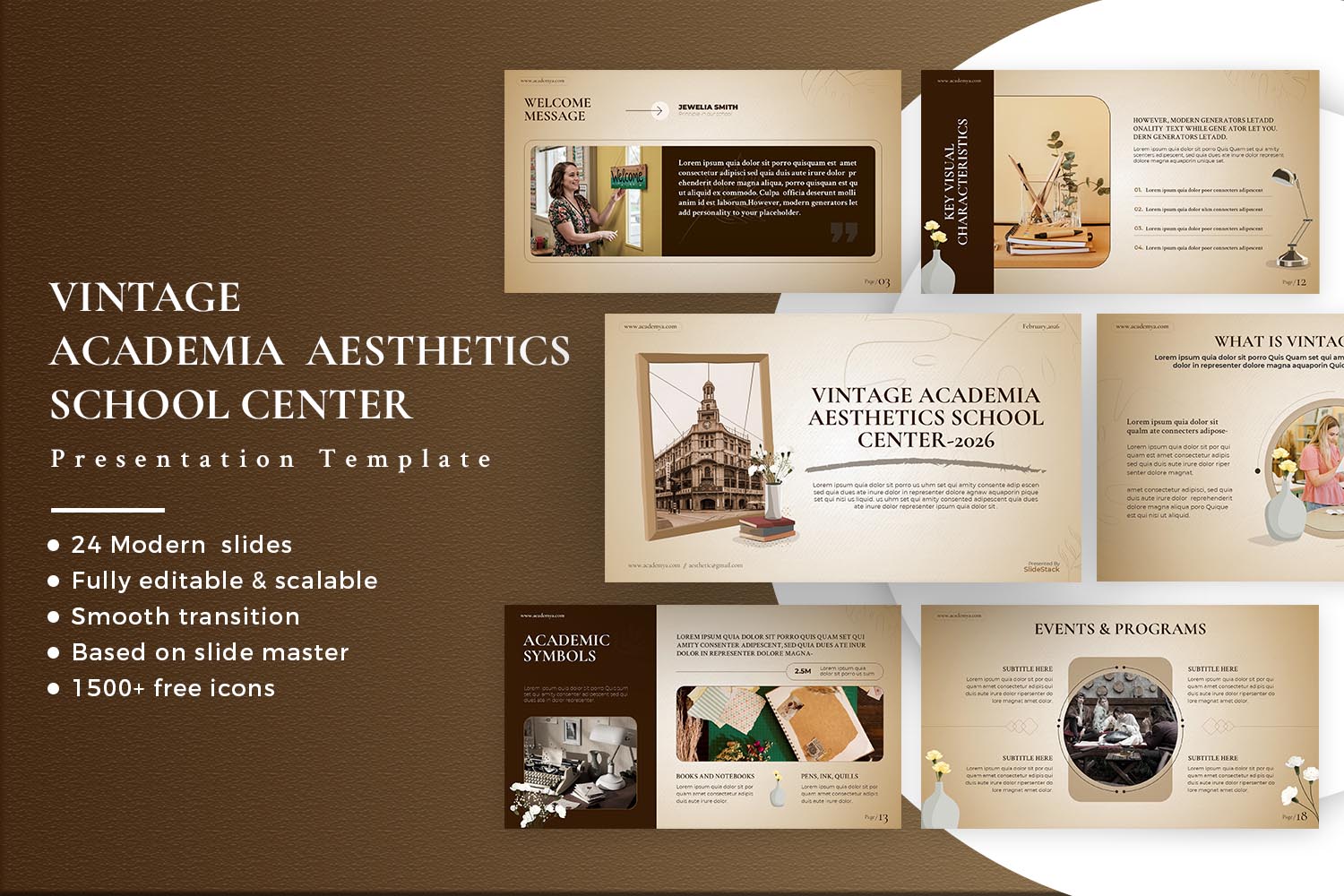 Vintage Academia Aesthetics School Center Presentation