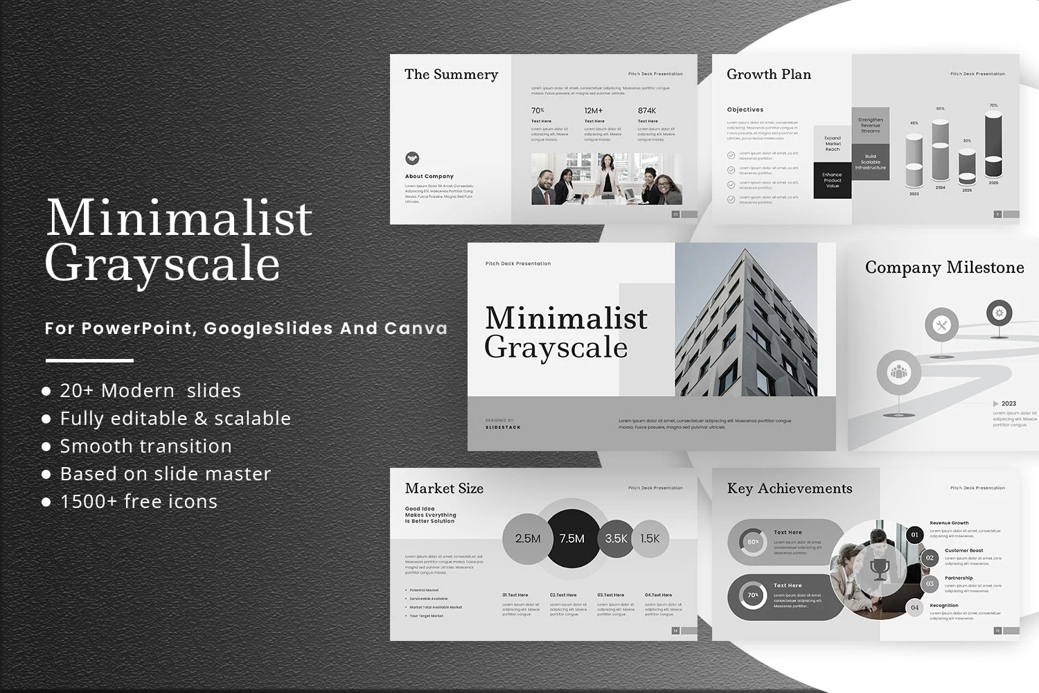Minimalist Grayscale Pitch Deck Presentation