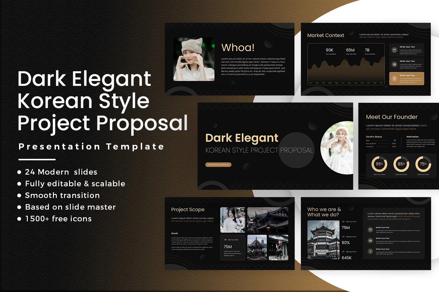 Dark Elegant Korean Style Project Proposal Presentation